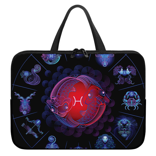 Pisces And Astrological Signs Print Laptop Sleeve With Handle