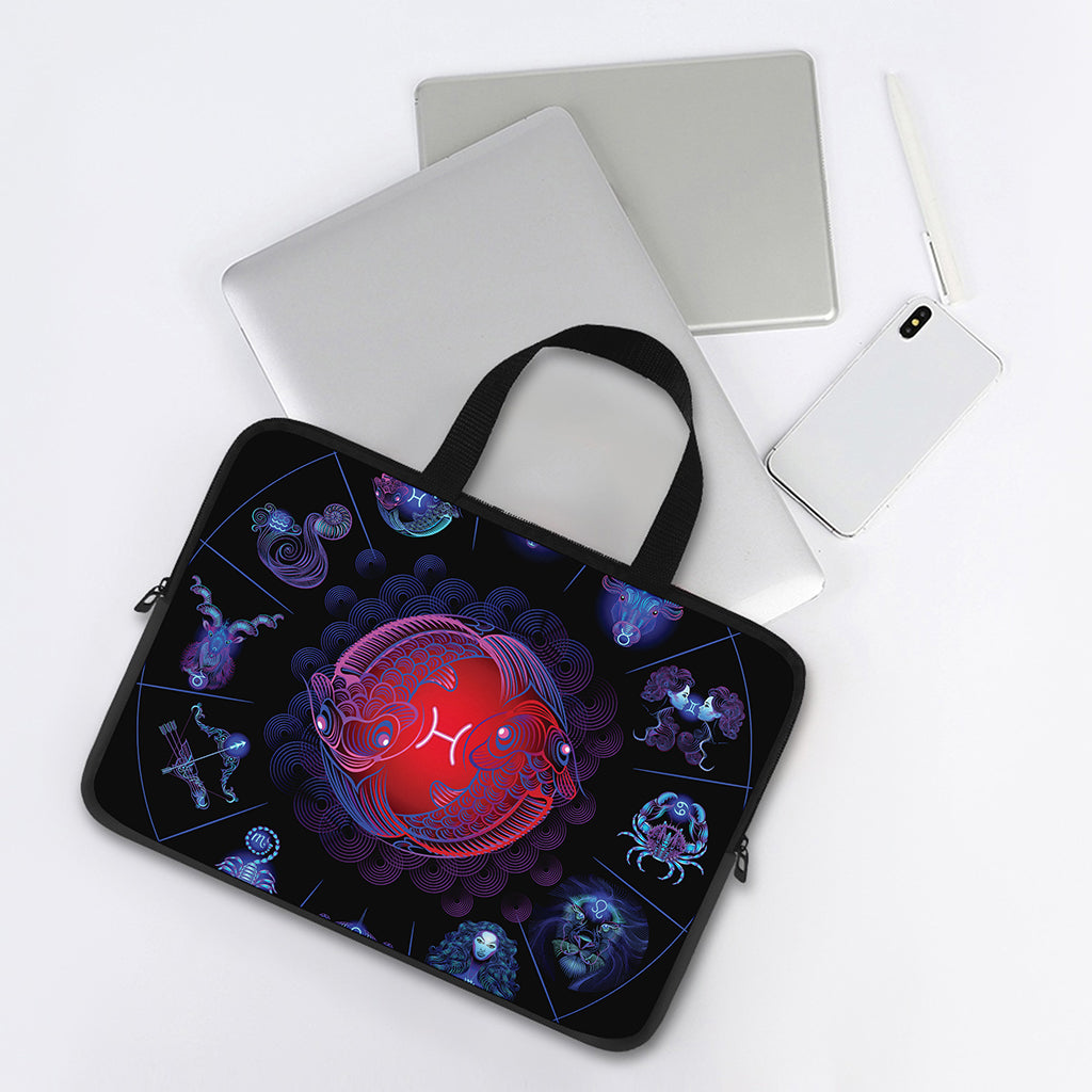 Pisces And Astrological Signs Print Laptop Sleeve With Handle