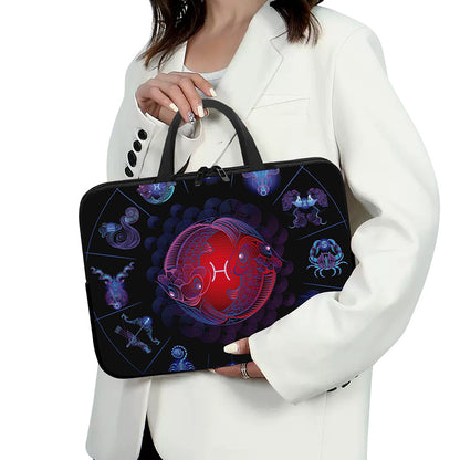 Pisces And Astrological Signs Print Laptop Sleeve With Handle