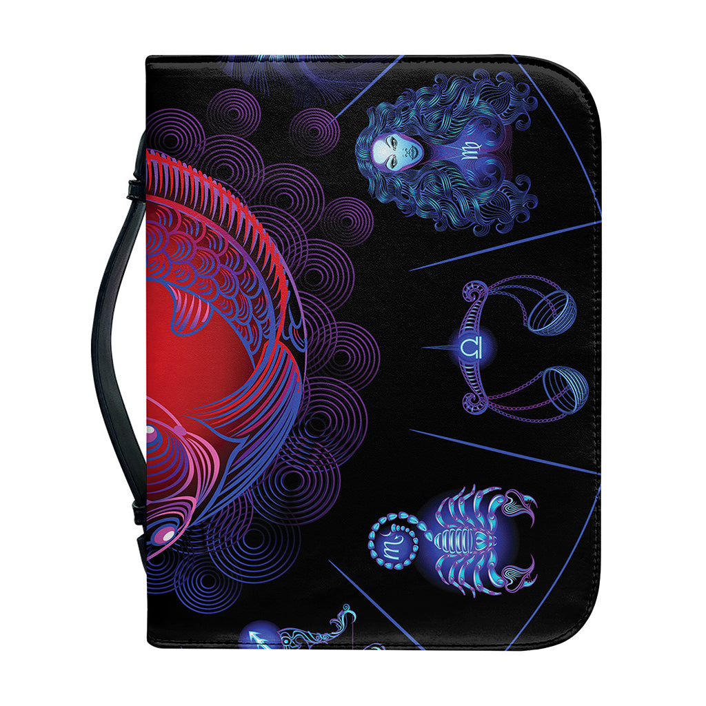Pisces And Astrological Signs Print Leather Bible Cover