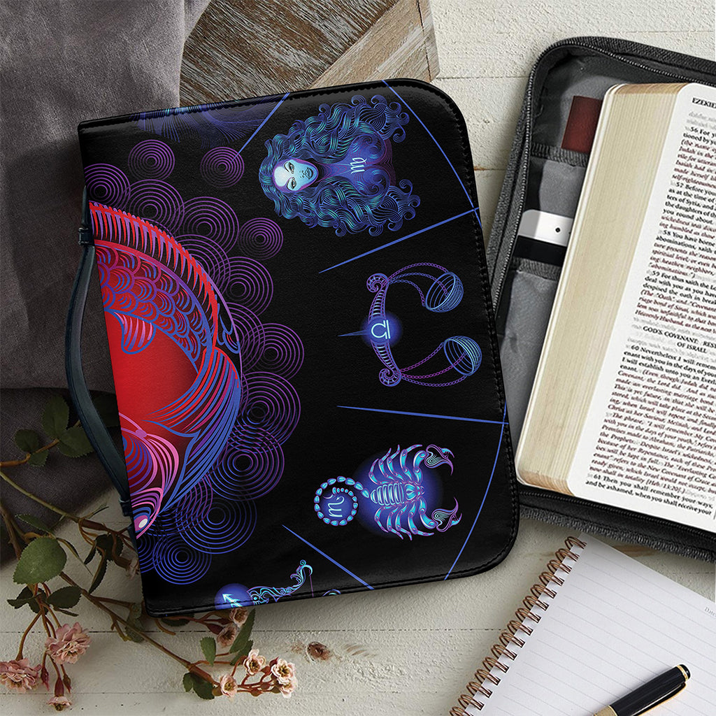 Pisces And Astrological Signs Print Leather Bible Cover