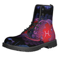 Pisces And Astrological Signs Print Lace-Up Boots