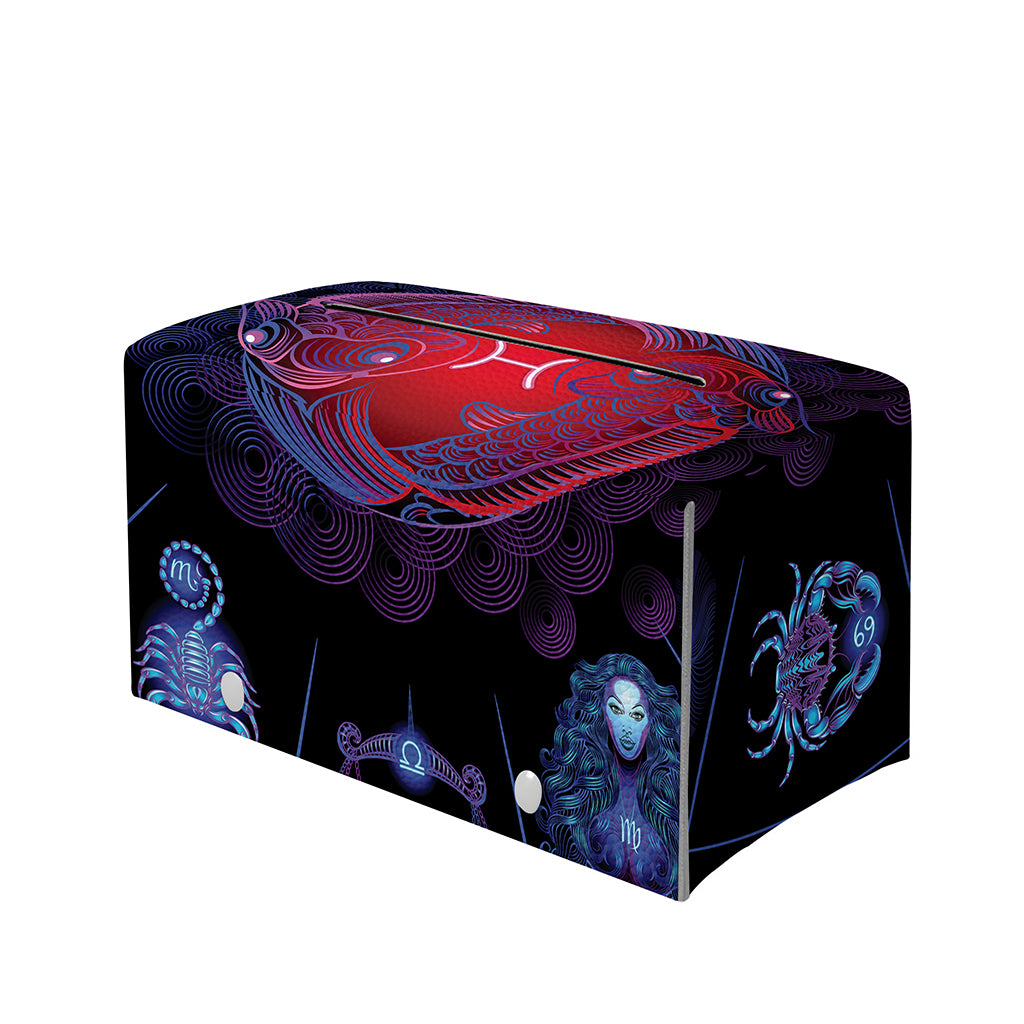 Pisces And Astrological Signs Print Leather Tissue Box Cover
