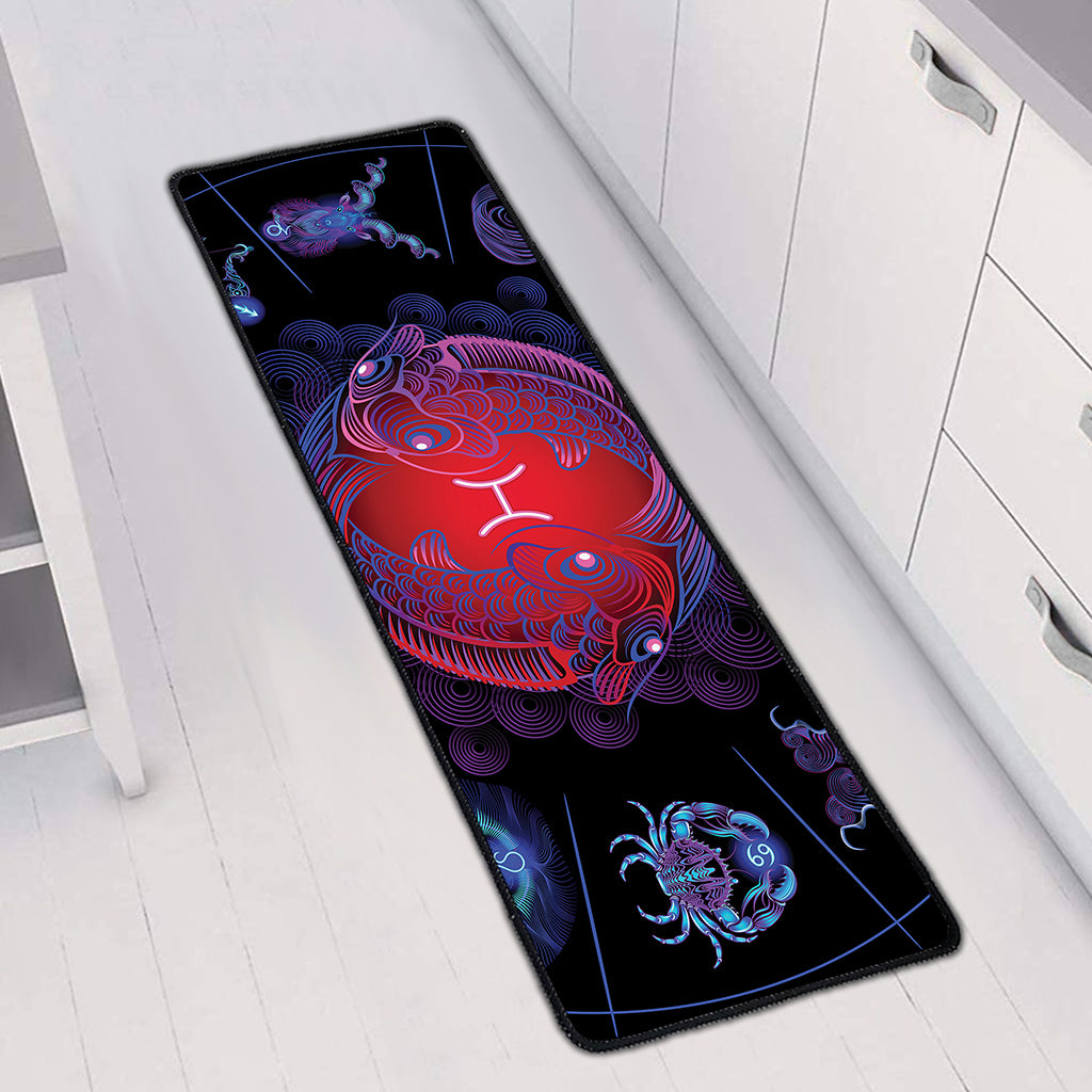 Pisces And Astrological Signs Print Long Kitchen Mat