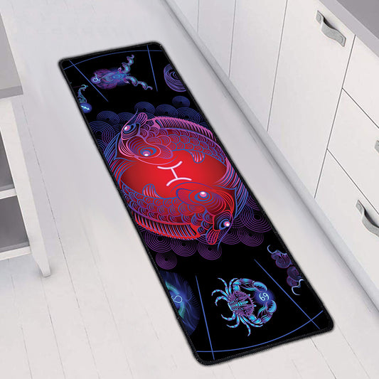 Pisces And Astrological Signs Print Long Kitchen Mat