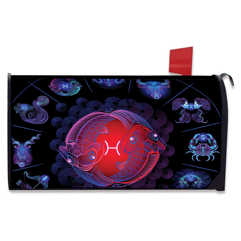 Pisces And Astrological Signs Print Mailbox Cover