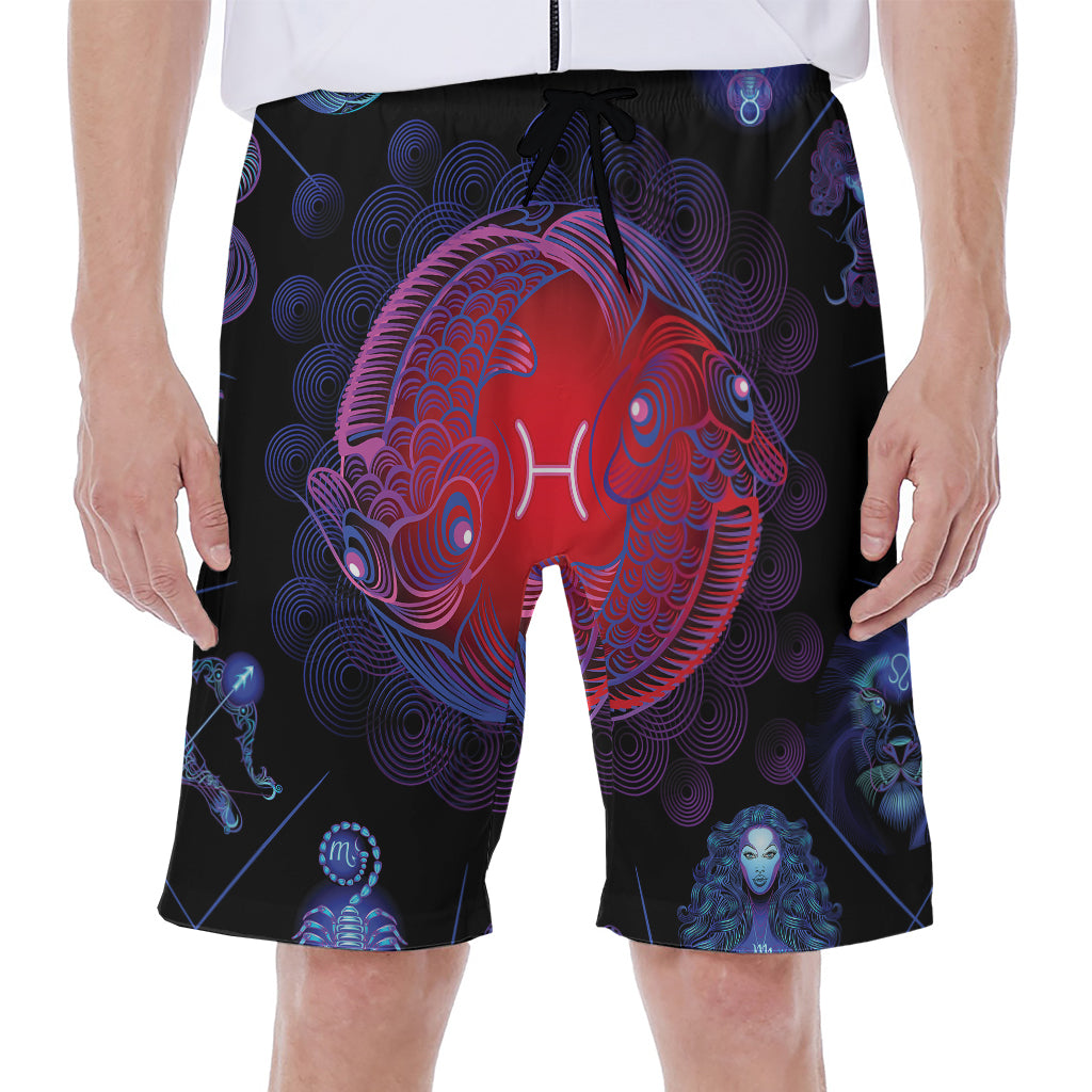 Pisces And Astrological Signs Print Men's Beach Shorts