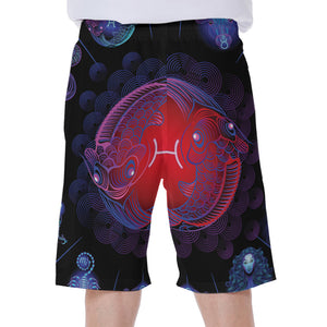 Pisces And Astrological Signs Print Men's Beach Shorts