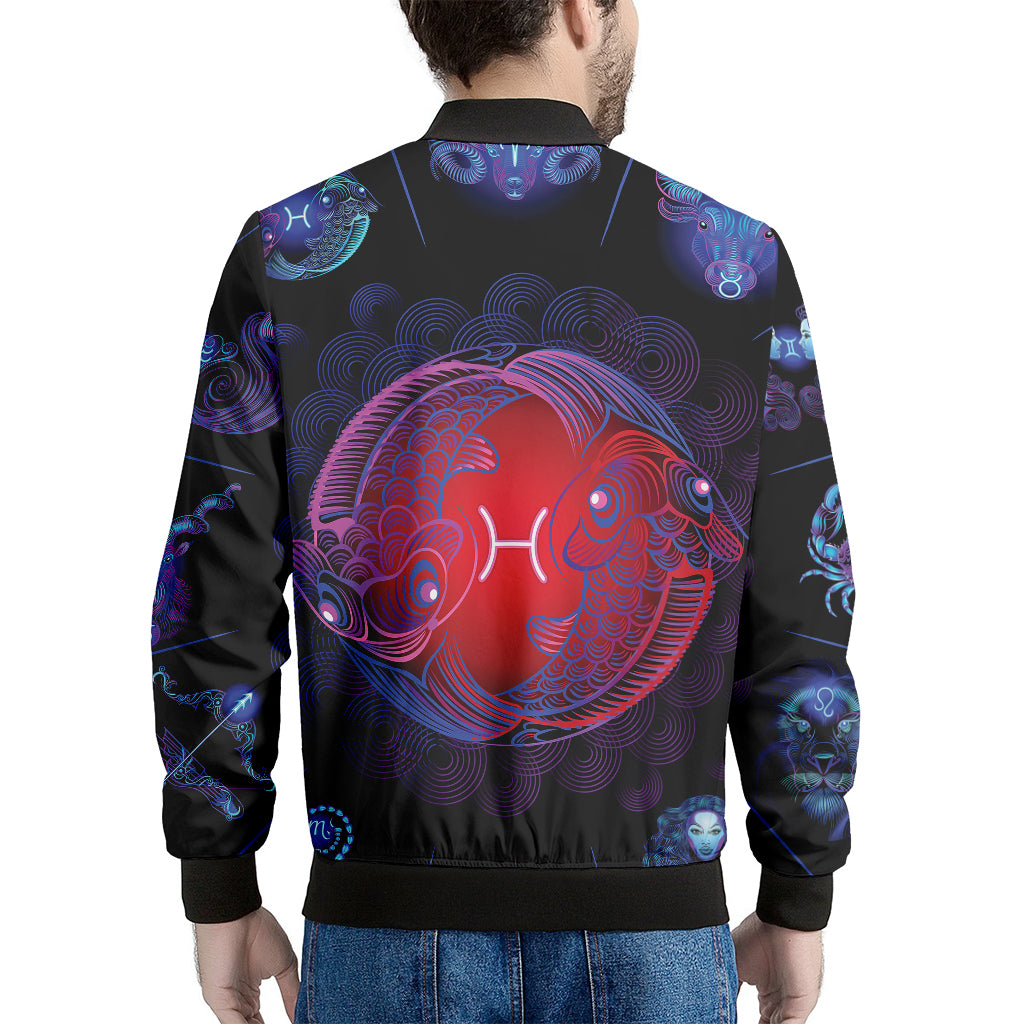 Pisces And Astrological Signs Print Men's Bomber Jacket