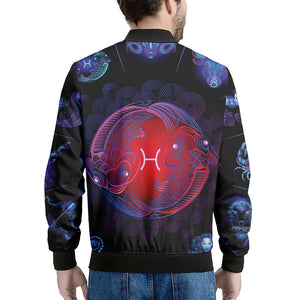 Pisces And Astrological Signs Print Men's Bomber Jacket