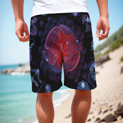 Pisces And Astrological Signs Print Men's Cargo Shorts