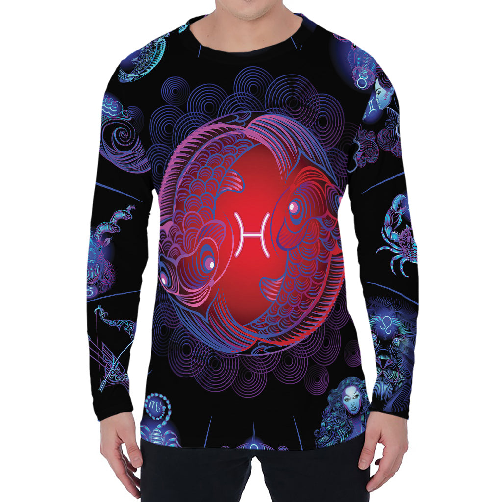 Pisces And Astrological Signs Print Men's Long Sleeve T-Shirt