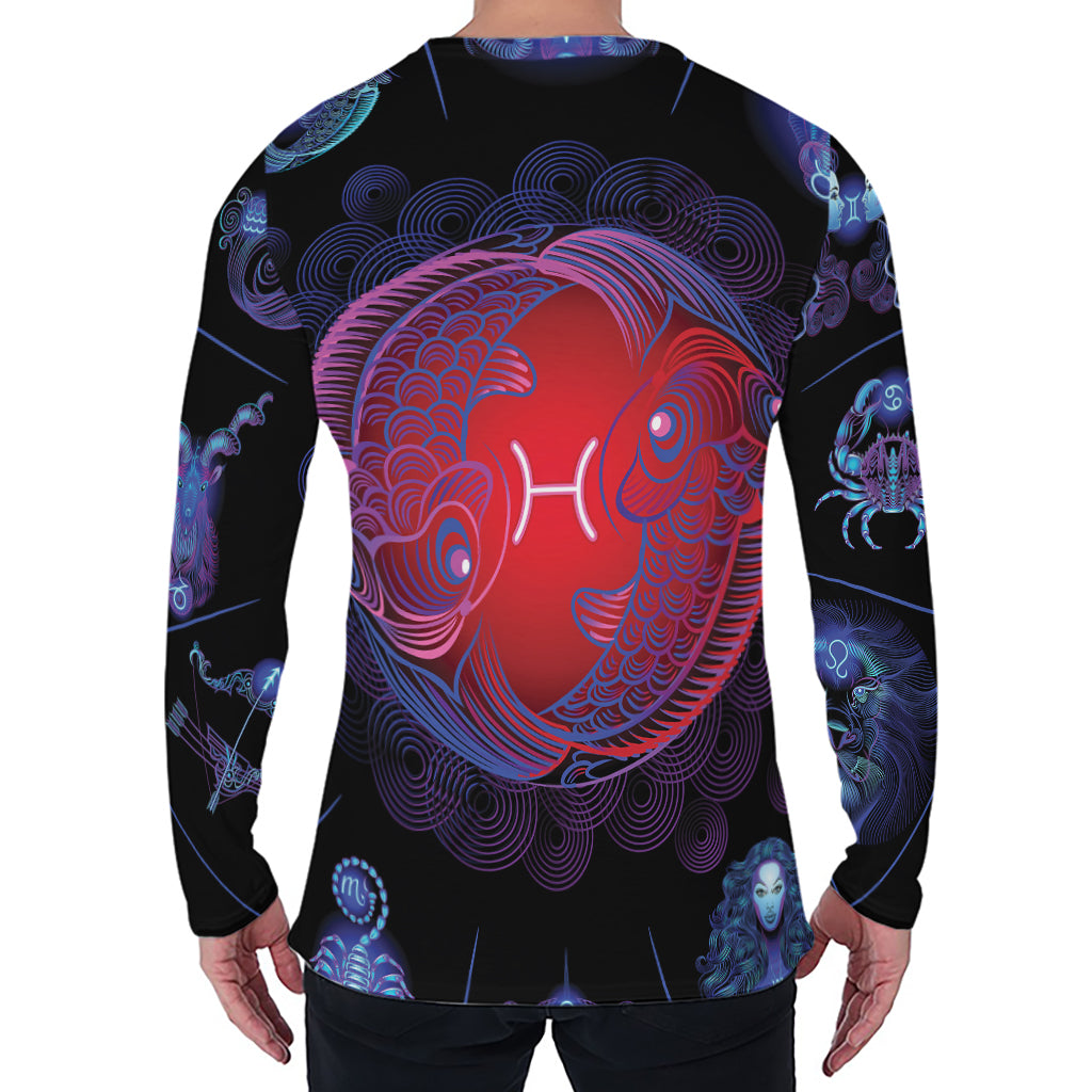 Pisces And Astrological Signs Print Men's Long Sleeve T-Shirt