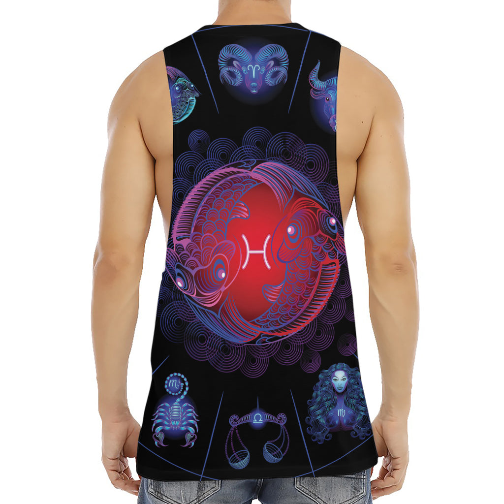 Pisces And Astrological Signs Print Men's Muscle Tank Top