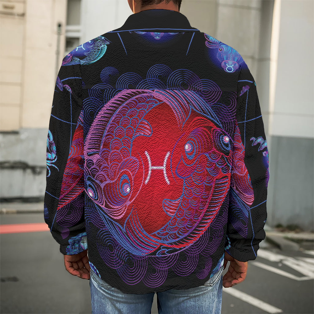 Pisces And Astrological Signs Print Men's Shirt Jacket