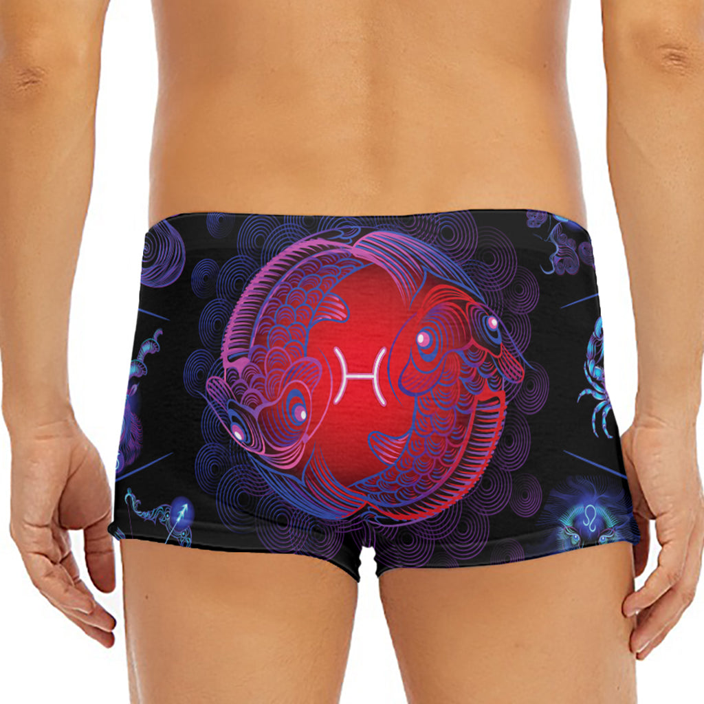 Pisces And Astrological Signs Print Men's Short Boxer Briefs