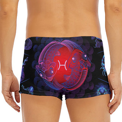 Pisces And Astrological Signs Print Men's Short Boxer Briefs
