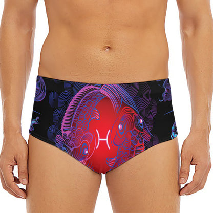 Pisces And Astrological Signs Print Men's Triangle Swim Briefs
