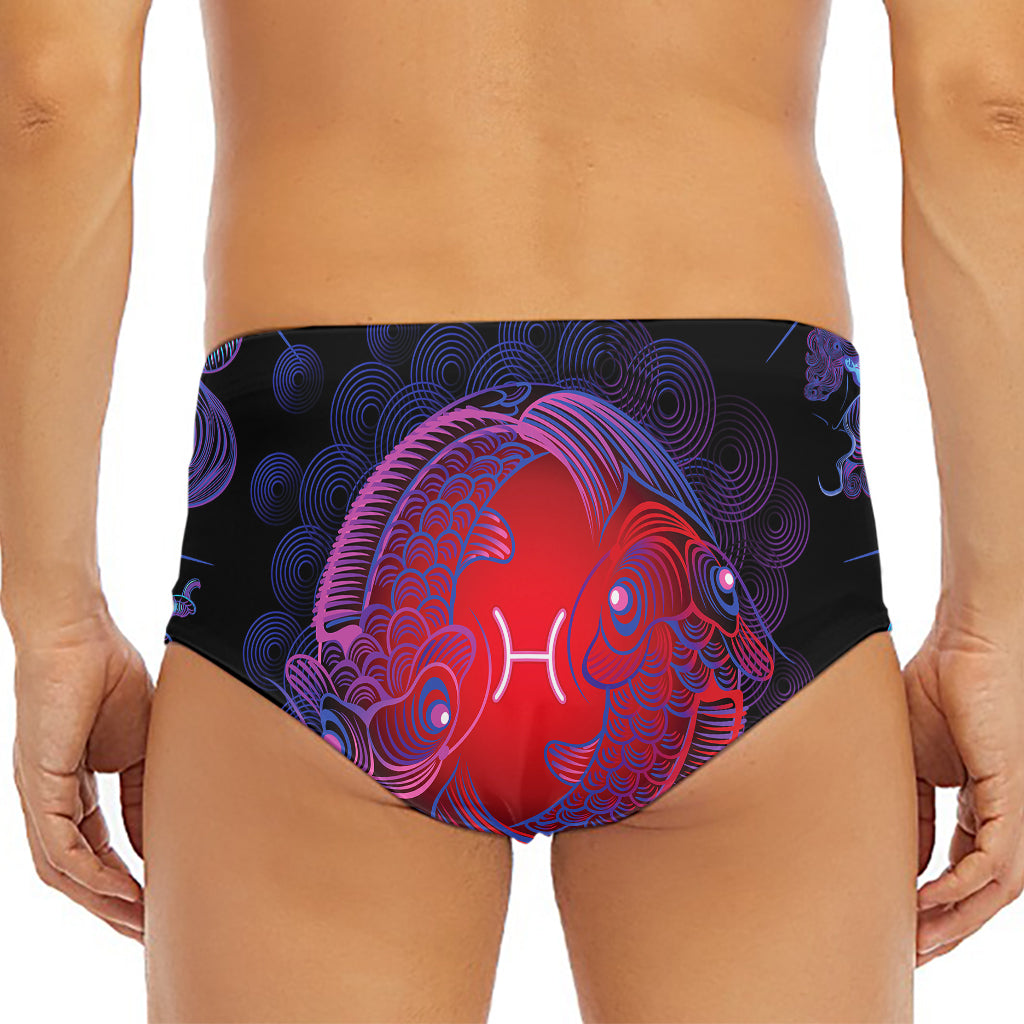 Pisces And Astrological Signs Print Men's Triangle Swim Briefs