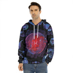 Pisces And Astrological Signs Print Men's Velvet Pullover Hoodie