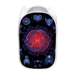 Pisces And Astrological Signs Print Mesh Laundry Hamper