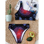 Pisces And Astrological Signs Print One Shoulder Bikini Top