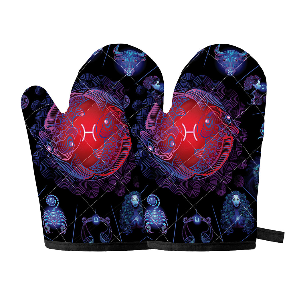 Pisces And Astrological Signs Print Oven Mitts