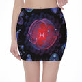 Pisces And Astrological Signs Print Pencil Mini Skirt