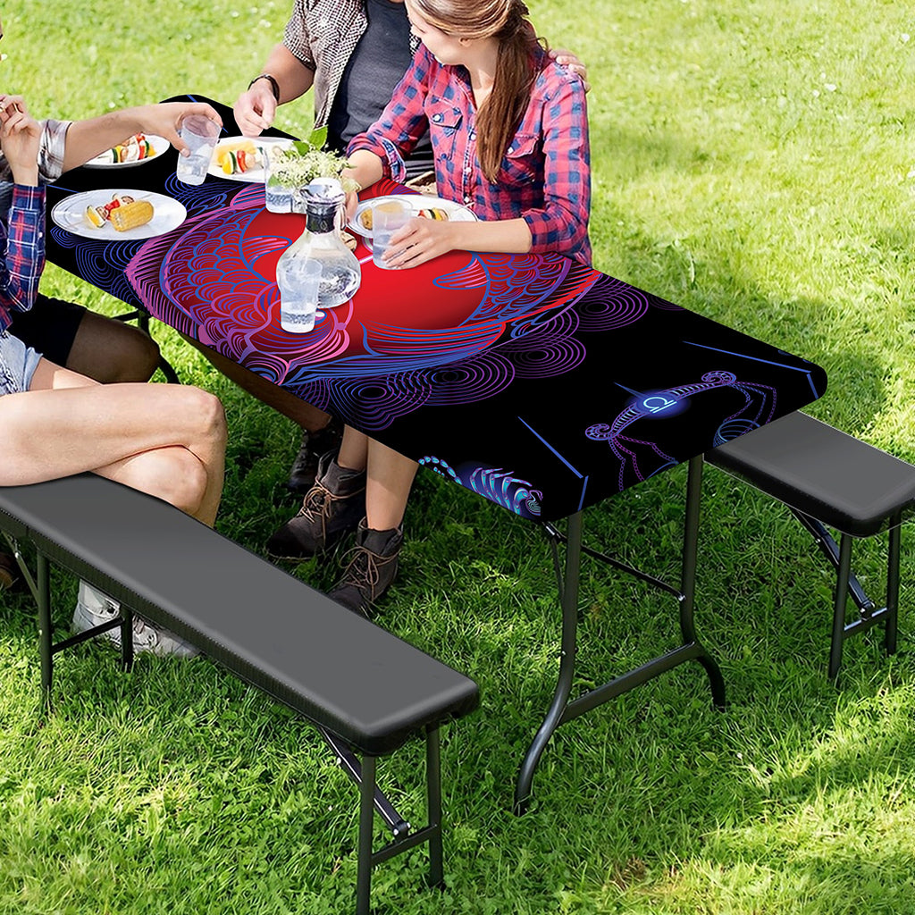 Pisces And Astrological Signs Print Picnic Table Cover