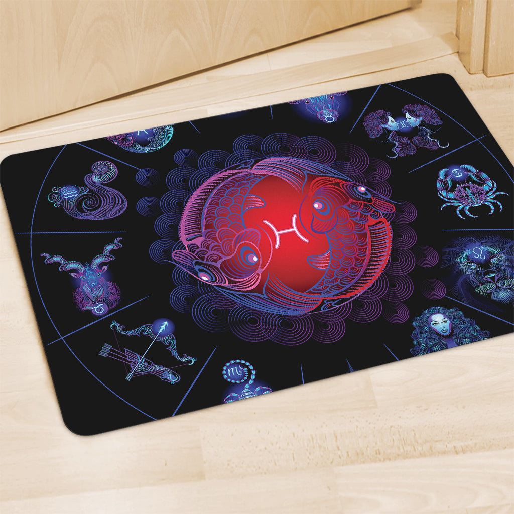 Pisces And Astrological Signs Print Polyester Doormat