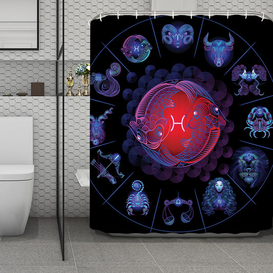 Pisces And Astrological Signs Print Polyester Shower Curtain