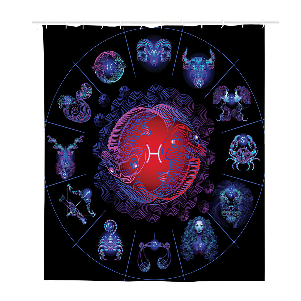 Pisces And Astrological Signs Print Polyester Shower Curtain