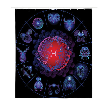 Pisces And Astrological Signs Print Polyester Shower Curtain