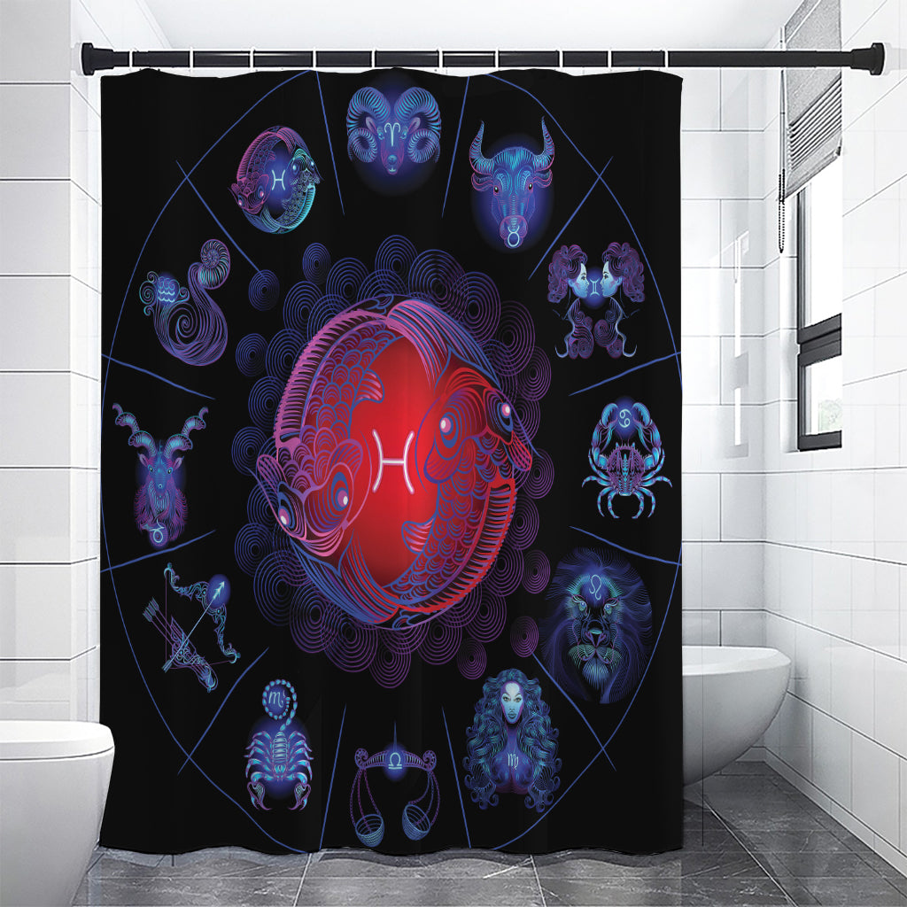 Pisces And Astrological Signs Print Premium Shower Curtain