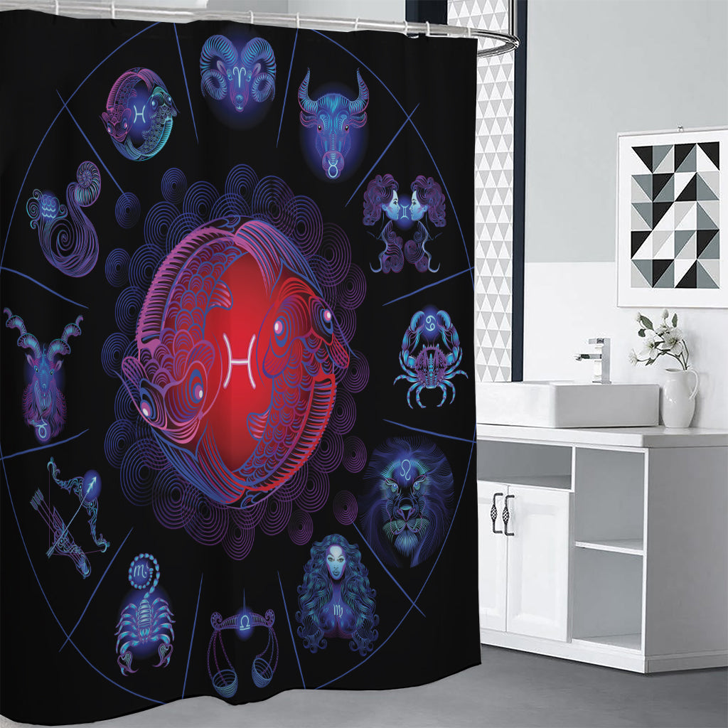 Pisces And Astrological Signs Print Premium Shower Curtain