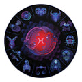 Pisces And Astrological Signs Print Round Blanket