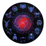 Pisces And Astrological Signs Print Round Blanket
