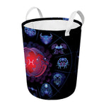 Pisces And Astrological Signs Print Round Laundry Basket