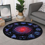 Pisces And Astrological Signs Print Round Rug