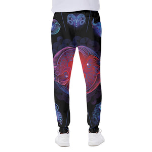 Pisces And Astrological Signs Print Scuba Joggers