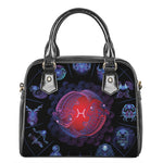 Pisces And Astrological Signs Print Shoulder Handbag