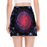 Pisces And Astrological Signs Print Side Slit Mini Skirt