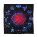 Pisces And Astrological Signs Print Silk Bandana