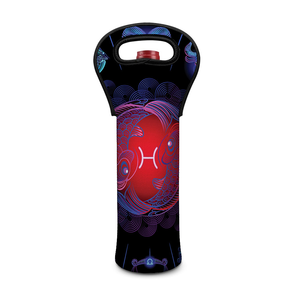 Pisces And Astrological Signs Print Single Neoprene Wine Tote