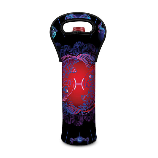 Pisces And Astrological Signs Print Single Neoprene Wine Tote