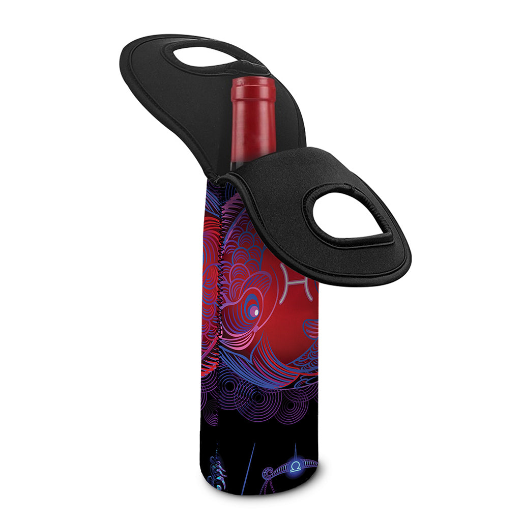 Pisces And Astrological Signs Print Single Neoprene Wine Tote