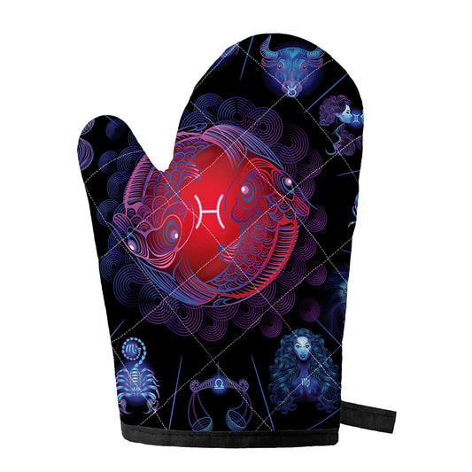 Pisces And Astrological Signs Print Single Oven Mitt