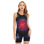 Pisces And Astrological Signs Print Sleeveless One Piece Swimsuit