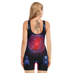 Pisces And Astrological Signs Print Sleeveless One Piece Swimsuit