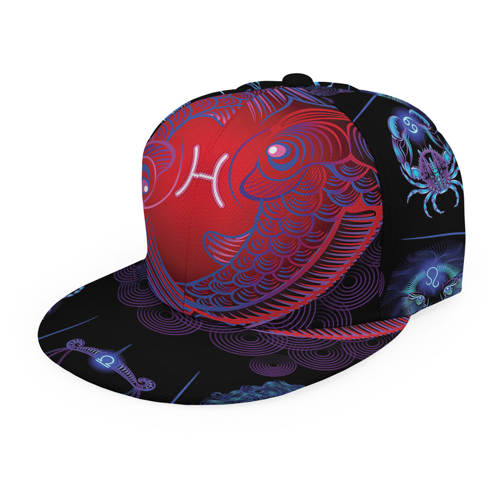 Pisces And Astrological Signs Print Snapback Cap